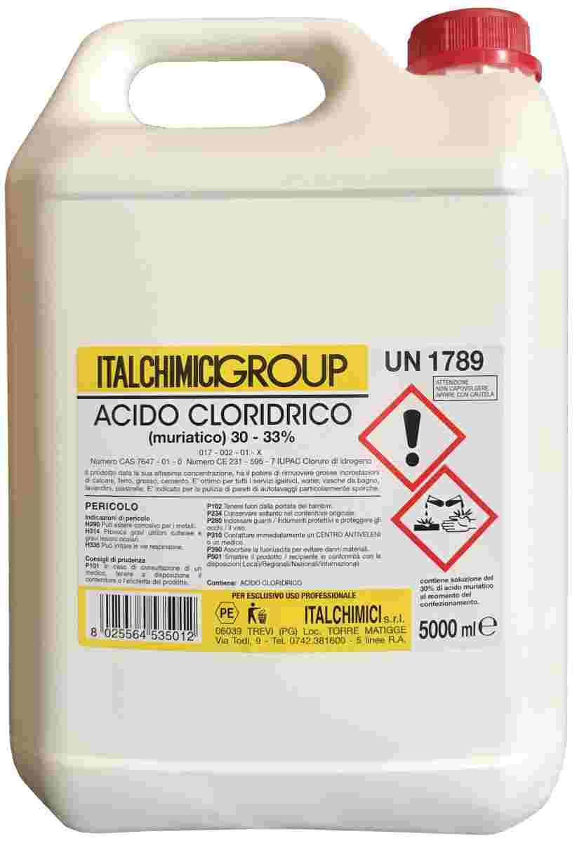 Acido cloridrico 30-33%lt 5