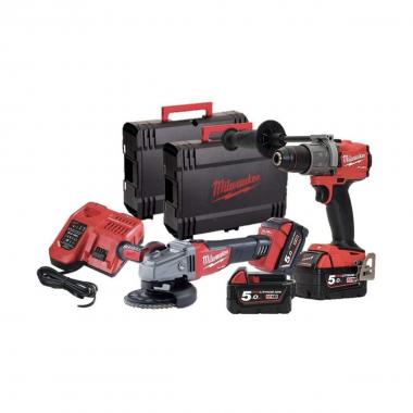 KIT M18FUEL TASSELLATORE A BATTERIA + SMERIGLIATRICE A BATTERIA M18FPPA2-503X CON 3 BATTERIE DA 5Ah