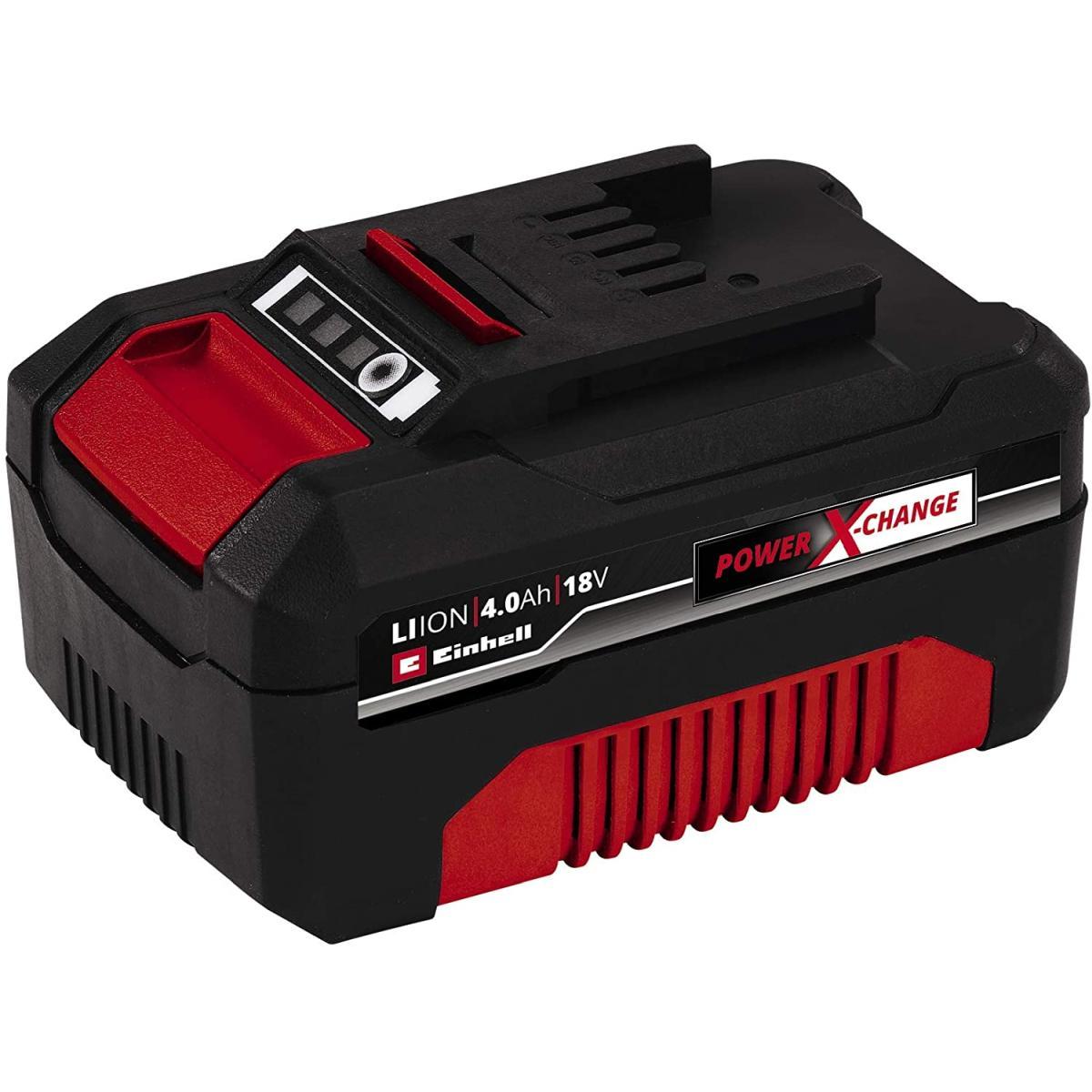 Einhell 4512042 power-x-change starter kit, caricabatteria e batteria da 4000 mah li-ion, nero, rosso 4000 mah li-ion single