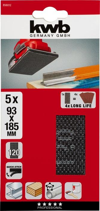 SET RETE ABRASIVA x LEGNO E METALLO 93x185 5Pz GRANA 220