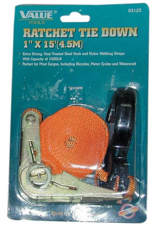 CINGHIA DI ANCORAGGIO C/CRICCHETTO  mm25x4,5 mt