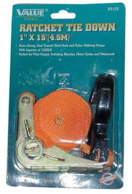 CINGHIA DI ANCORAGGIO C/CRICCHETTO  mm25x4,5 mt