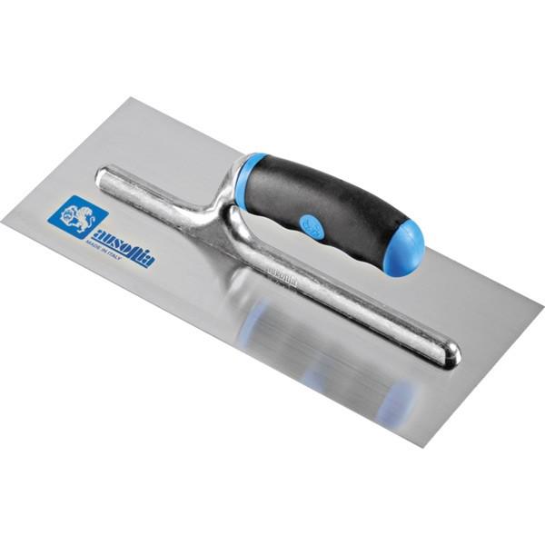 Frattazzo acciaio liscio .28x12 manico gomma