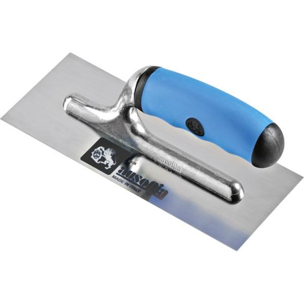 Frattazzo acciaio liscio inox 20x08 manico gomma