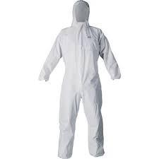 Tuta monouso con cappuccio polipropilene blu/ bianco