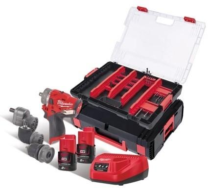 Avvitatore a batteria con 3 mandrini intercambiabili in valigetta m12 fpdxkit-202xa