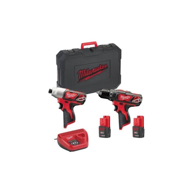 Kit avvitatore ad impulsi + trapano avvitatore m12 bpp2f-152c 2 batterie