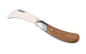 Coltelli  tascabile  manico  legno innesto inox cm 17