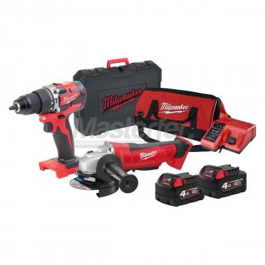 KIT FUEL M18CBLPP2D-402B TRAPANO M18 CBLPD+SMERIGLIATRICE HD 18AG 2 BATTERIE 4ah+ BORAS E VALIGIA