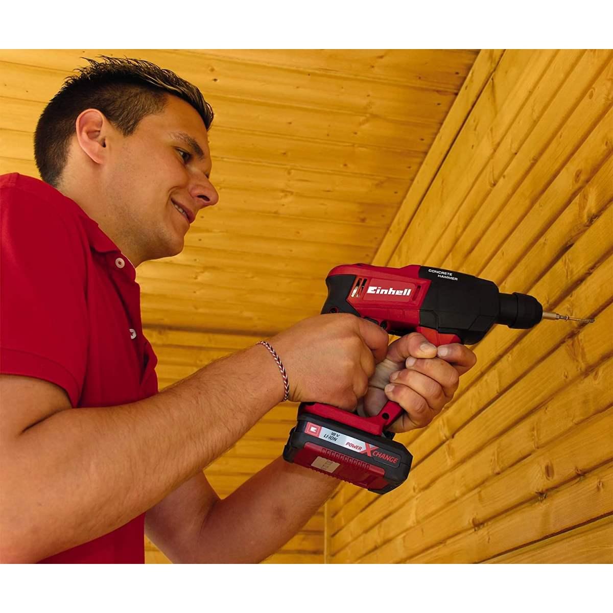 Einhell TE-HD 18 Li Kit Tassellatore, 18 V, Nero, Rosso, Con Batteria Da 1,5Ah e Caricabatteria