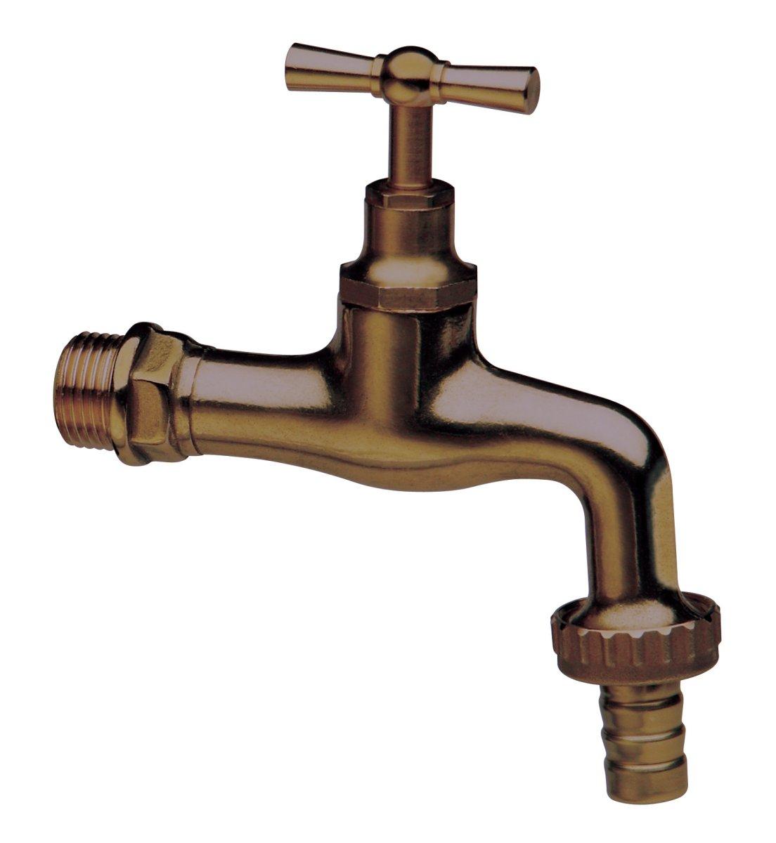 Rubinetto ottone anticato c/portag.  1/2