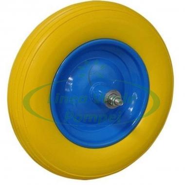 Ruota carriola poliuretano mm 125 senza camera d'aria