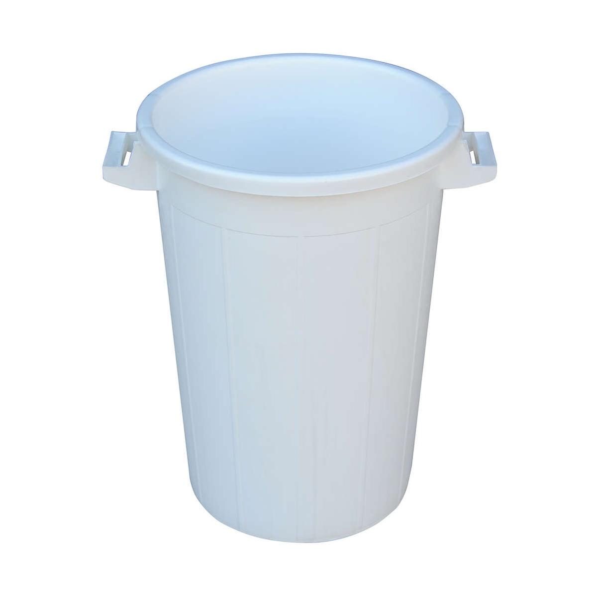 BIDONE BIANCO PER ALIMENTI CON COPERCHIO lt. 75