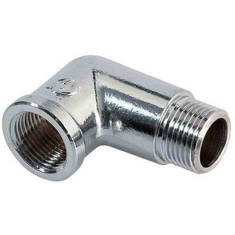 Gomito 90° ottone cromato mf 1/2