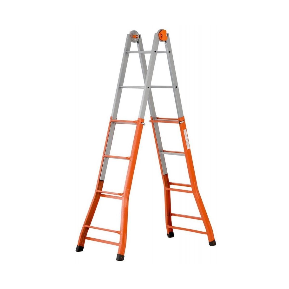 Scala teles. in acciaio media  4+4 mt 3,90 sicos